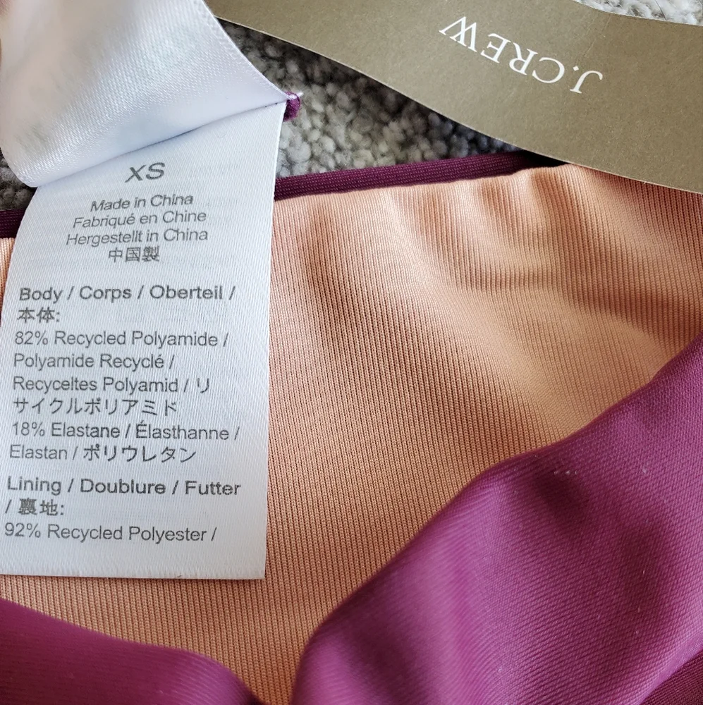 J.Crew high rise high cut bikini bottoms, xs, purple